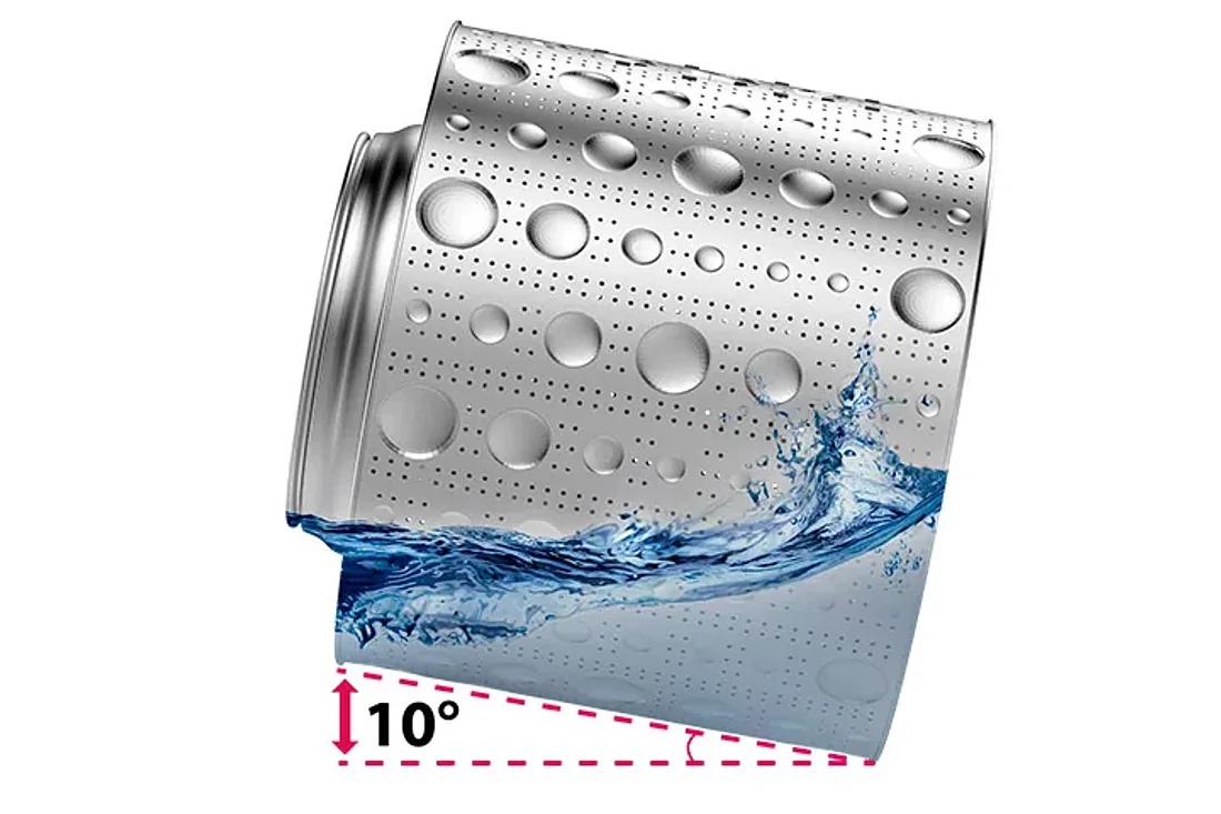 TAMBOR CON INCLINACIÓN DE 10º ALTO RENDIMIENTO CON MENOR CONSUMO DE AGUA · Lavadora semi industrial OPL LG Giant C Max