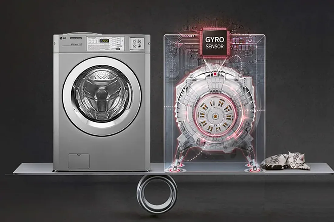 MÁS FUERTE · Lavadora semi industrial apilable LG Giant C Max