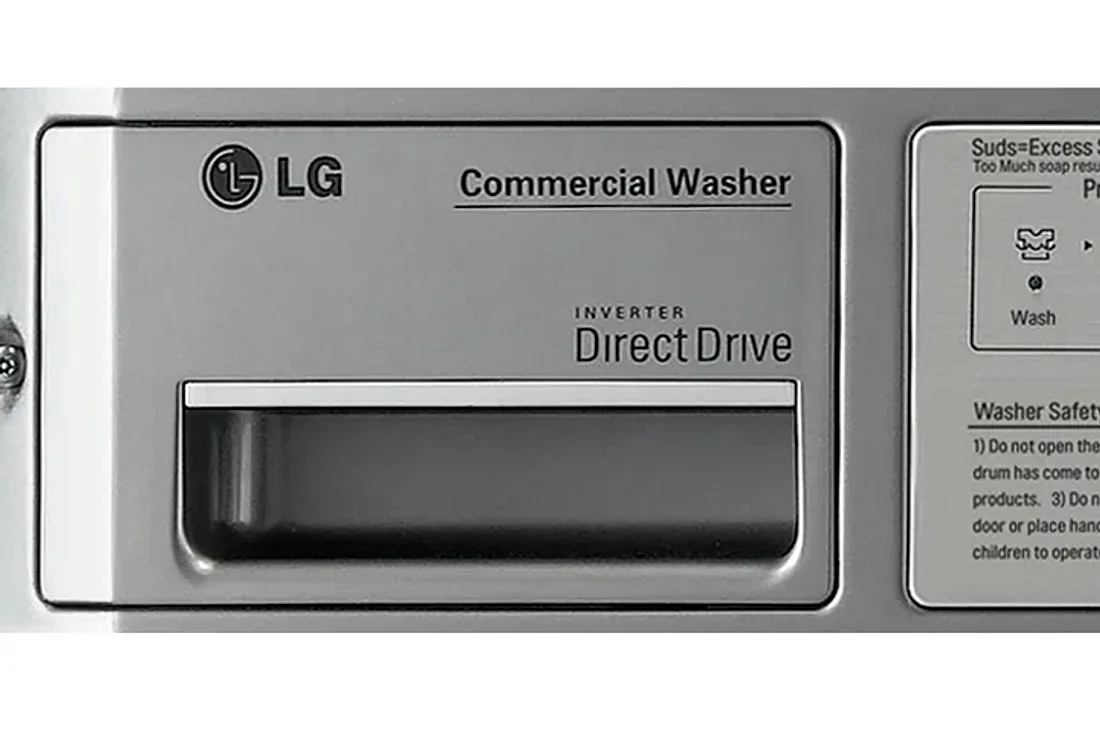 Dispensador de Detergentes Frontal · Lavadora y secadora comercial apilable LG Giant-C+