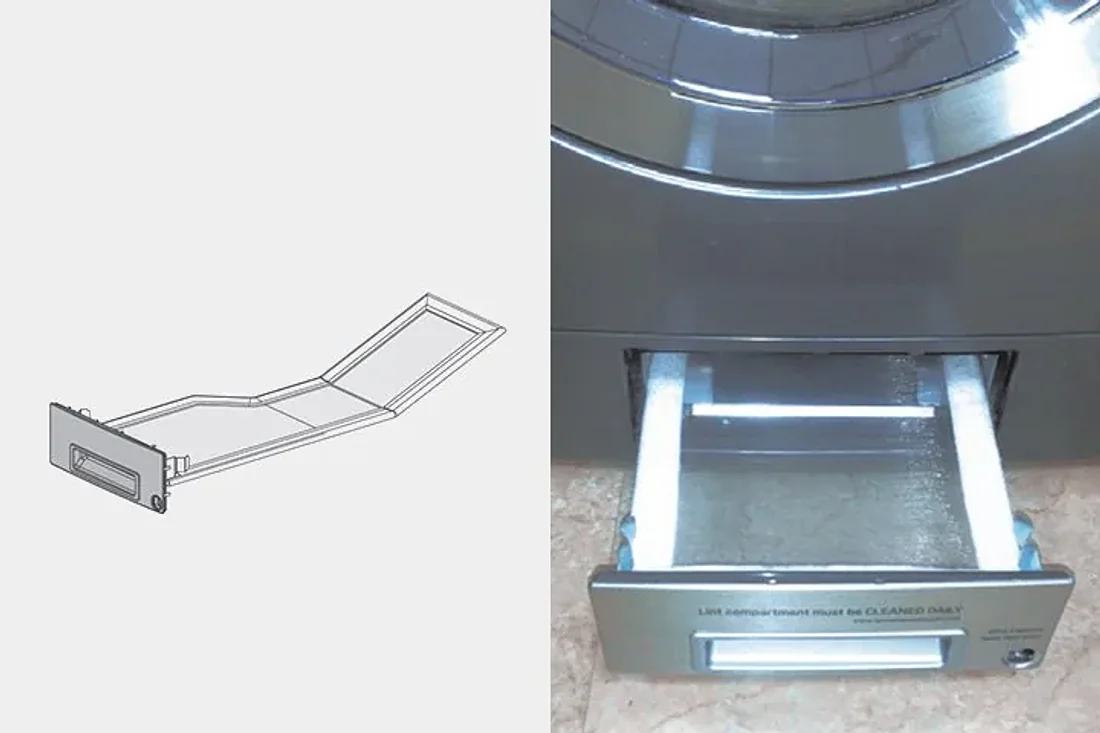Filtro de Pelusa de fácil acceso · Secadora comercial a gas LG Titan-C